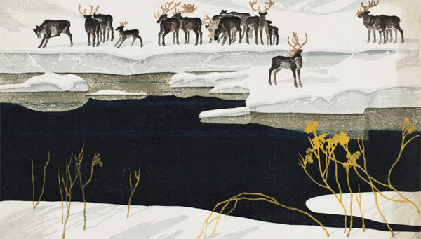 孙兆路 《晴雪》 1984 版画