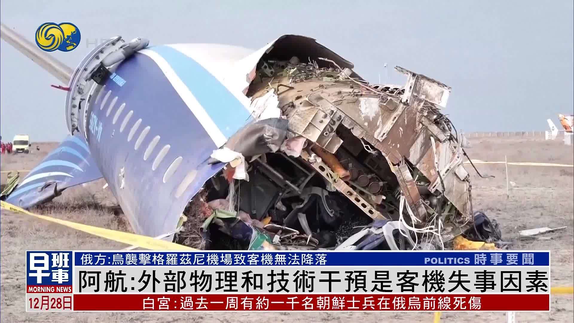 阿塞拜疆航空：外部物理和技术干预是客机失事因素