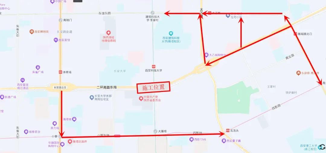 △绕行线路示意图