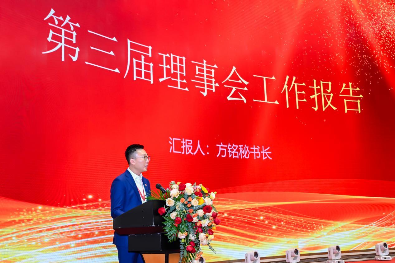 宝安电子商会秘书长方铭作理事会工作报告