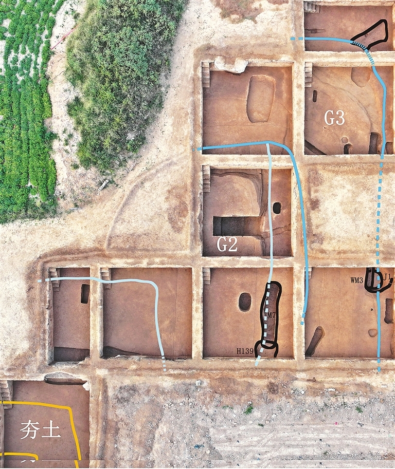 古城村遗址东北角航拍图。二里头考古工作队供图