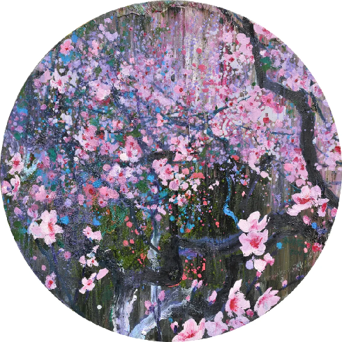 风妒红花却倒吹 60×60cm 画框 2017年