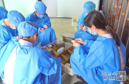 科研团队在对鸡苗进行研究