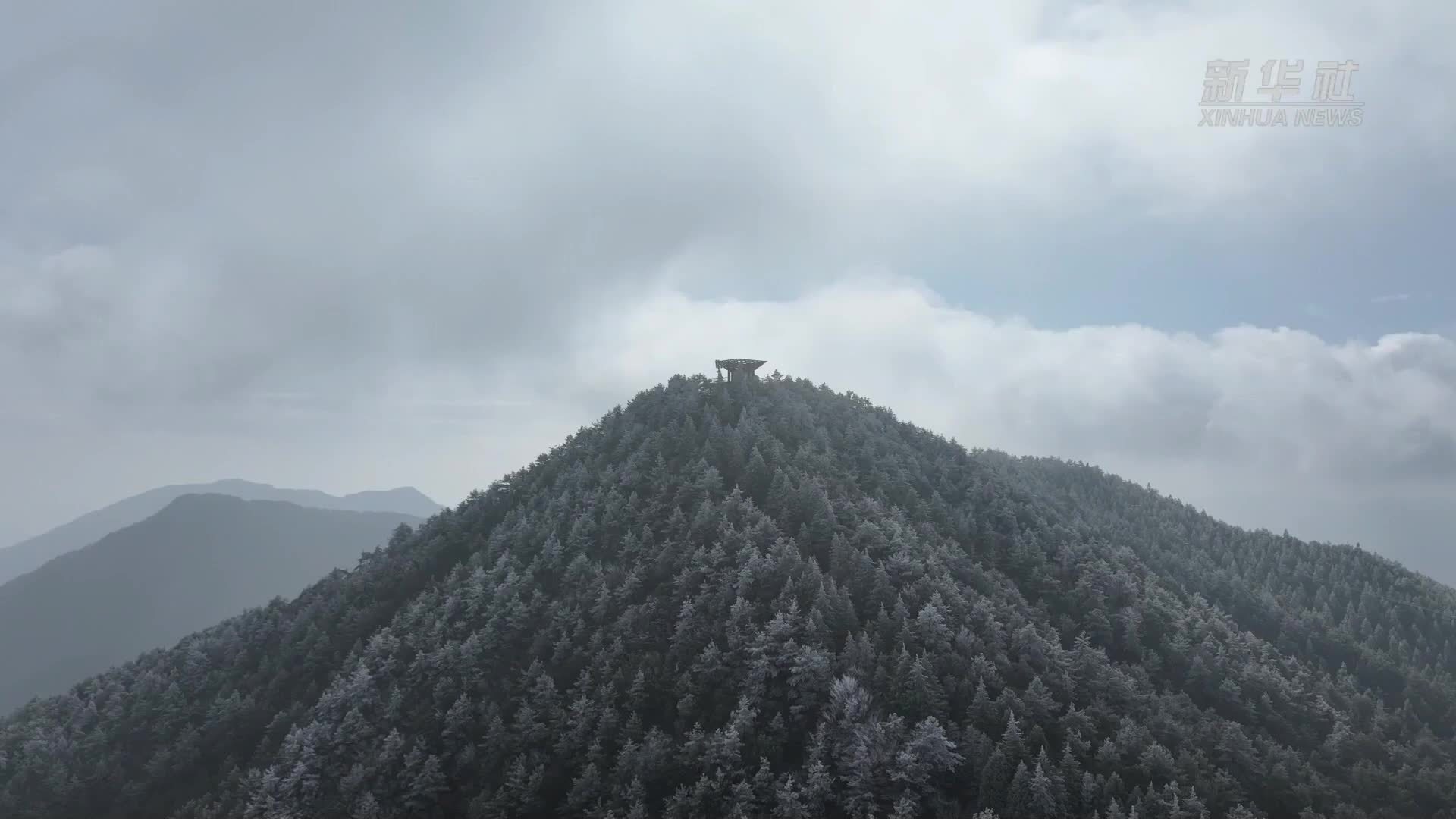浙江文成：冬日凝霜华 雾凇扮群山
