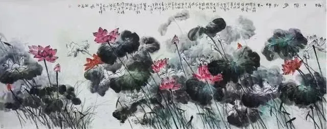 《映日荷花别样红》137cmx68cm