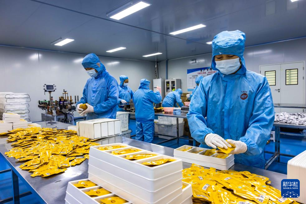 1月3日，工人在贵州省安顺经济技术开发区生产金刺梨汁。新华社发（陈熙摄）