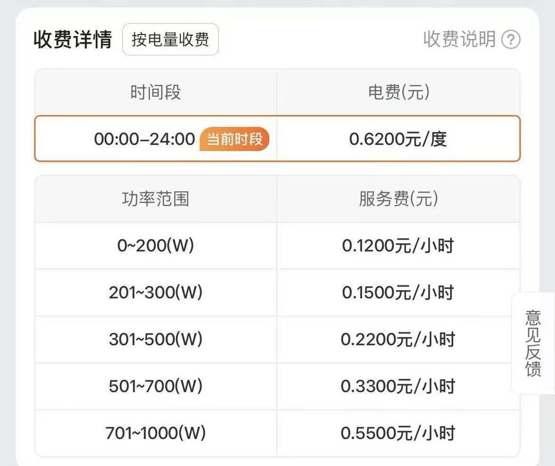 “万桩”品牌一充电桩收费标准