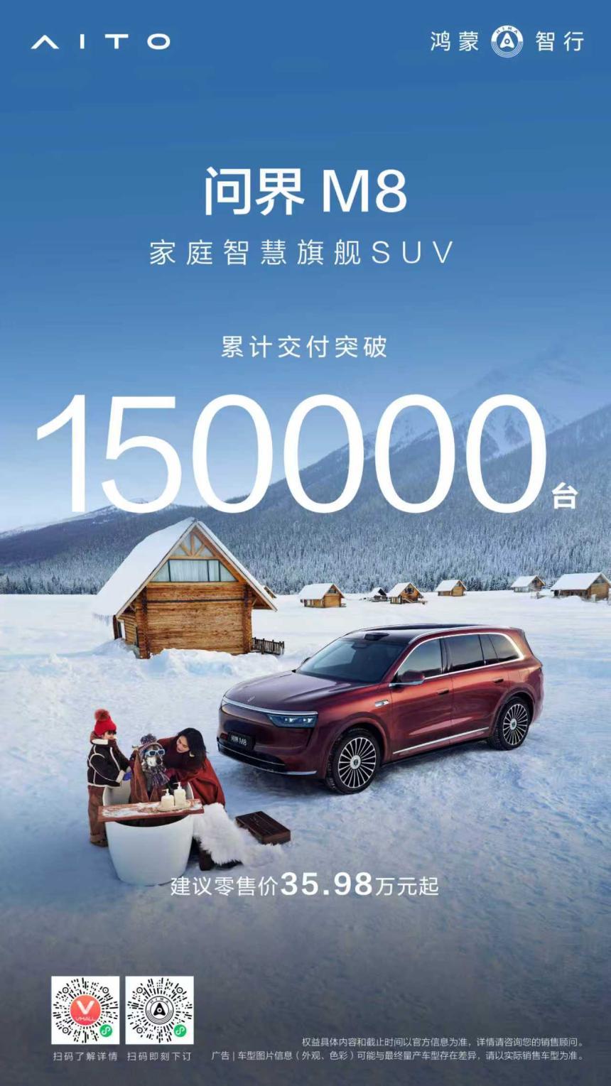 累计交付突破15万辆,问界M8“撬”动豪华车市场新格局