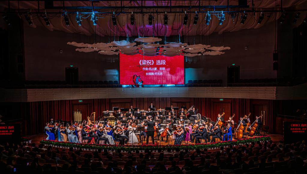 图为1月4日，新年音乐会上的木偶长绸舞表演。新华社记者 袁慧晶摄