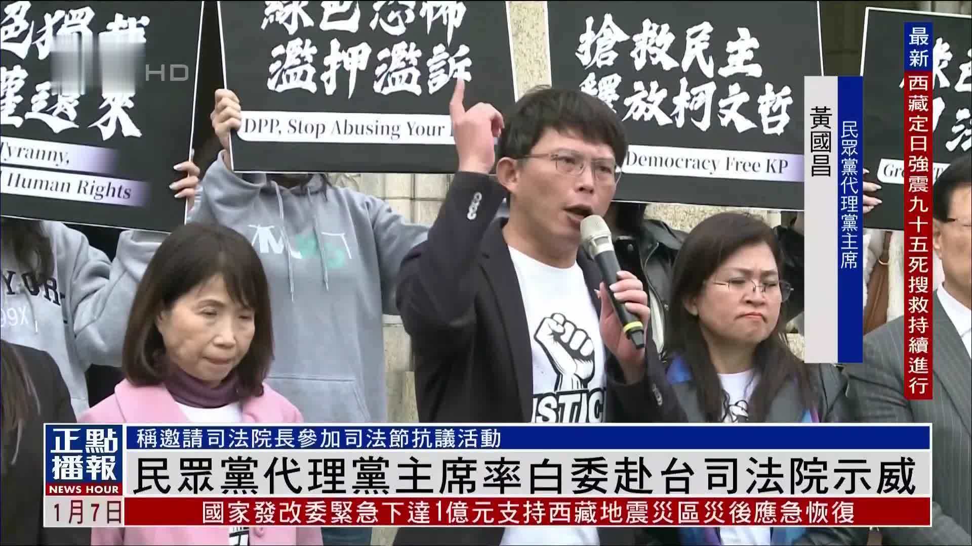 民众党代理党主席率党籍立委赴台司法院示威