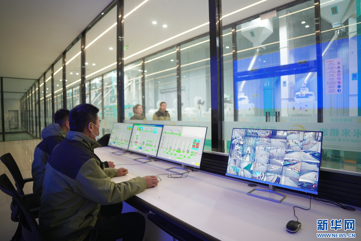 1月2日，内丘县工业园区一家食品企业的员工在操控设备。新华网发 刘继东 摄