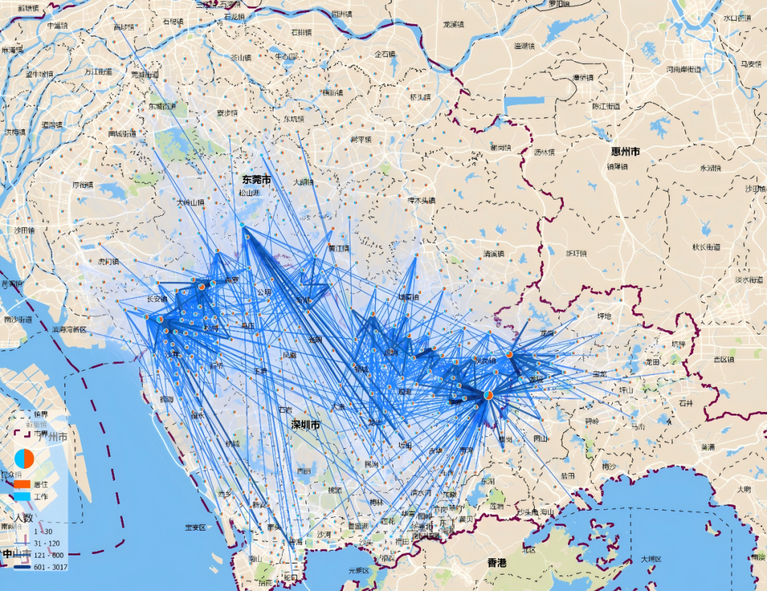东莞与深圳通勤联系强度情况