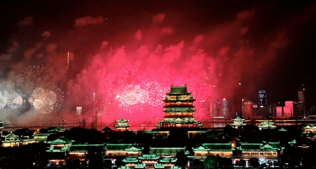 南昌迎春烟花晚会资料画面