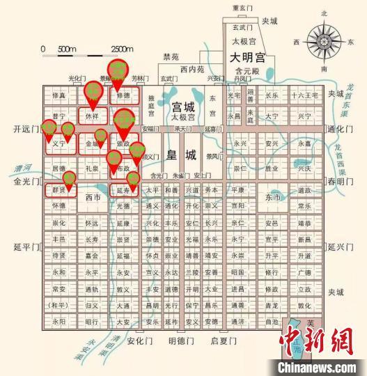 图为墓主人生前居住里坊。西安市文物保护考古研究院供图