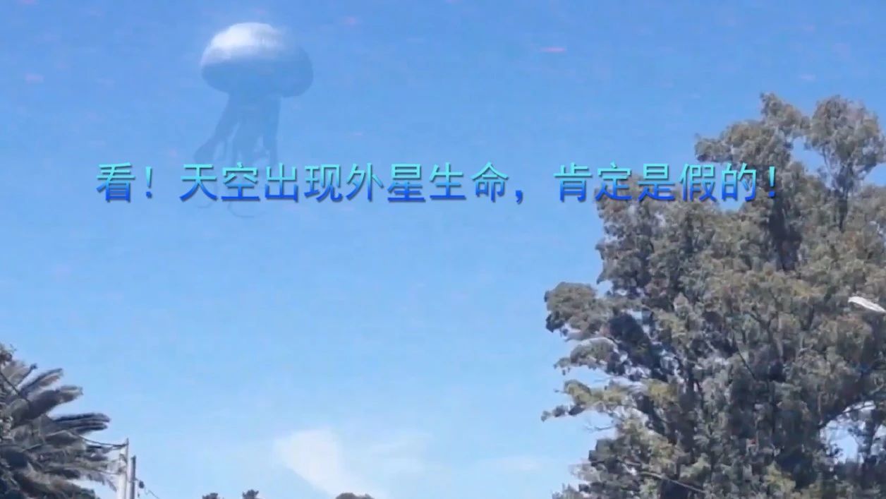 看！天空出现外星生命，肯定是假的