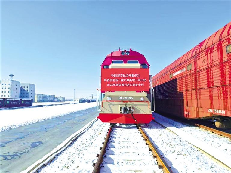甘肃省2025年首趟中欧粮食班列成功抵达中川北站物流园