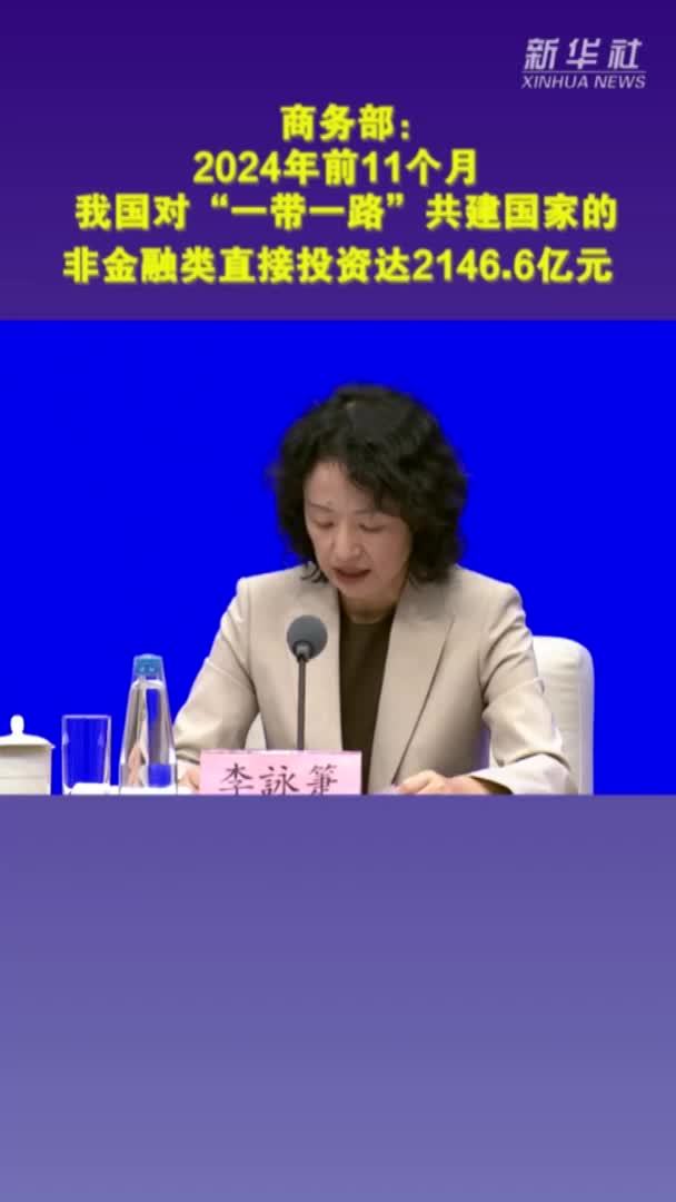 商务部：2024年前11个月，我国对“一带一路”共建国家的非金融类直接投资达2146.6亿元