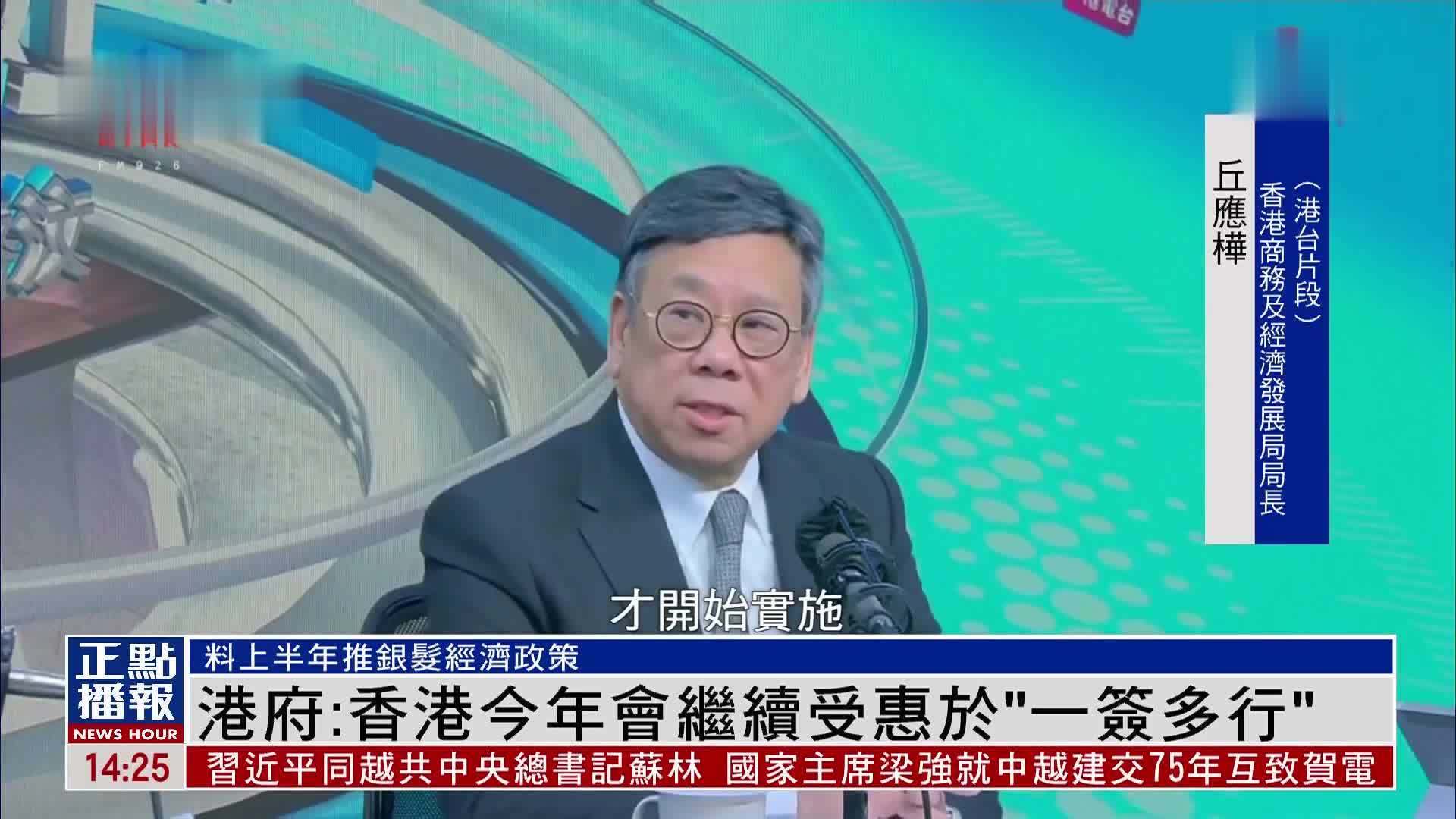 香港政府：香港2025年会继续受惠于“一签多行”
