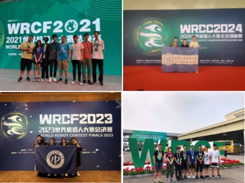 (学生参加世界机器人大赛的部分照片)