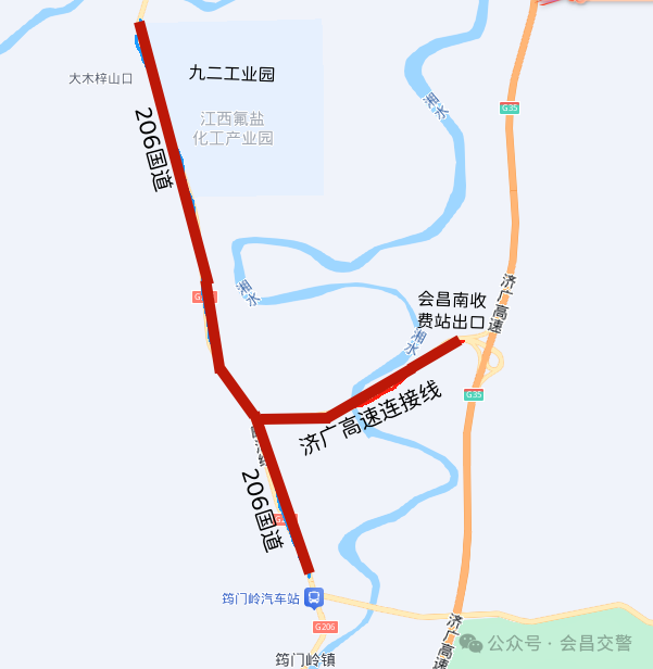 （示意圖：上圖紅色線段為本通告所示路段）