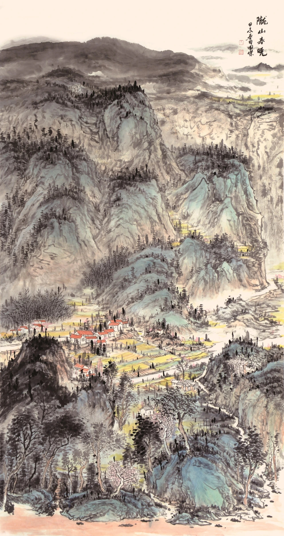 △蔺国杰《陇山春晓图》