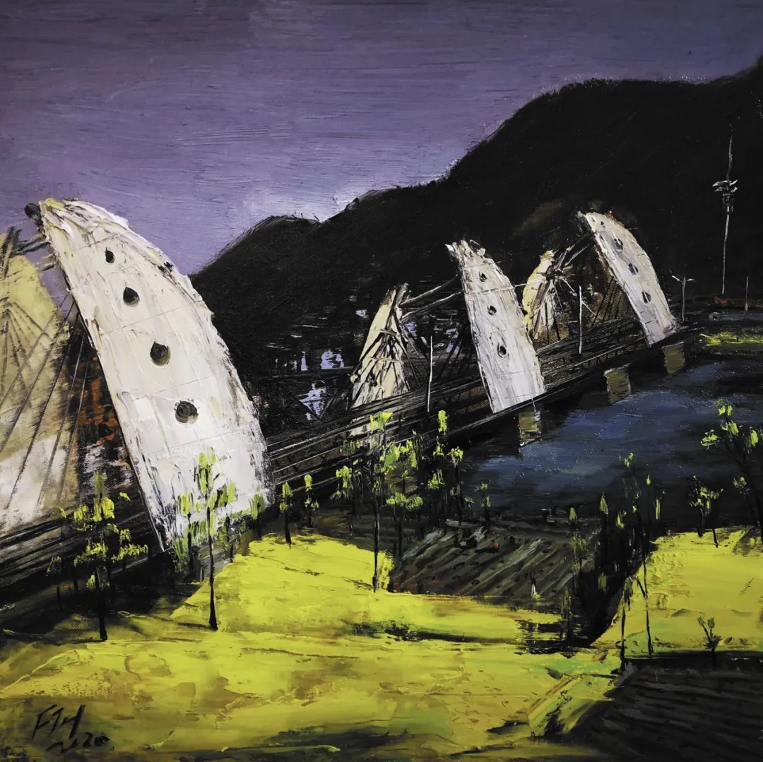 △冯建华《武都“贝壳桥”写生》