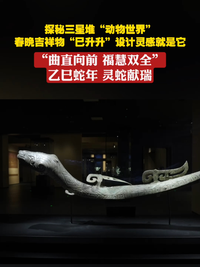 探秘三星堆“动物世界”，春晚吉祥物“巳升升”设计灵感就是它。“曲直向前 福慧双全”乙巳蛇年 灵蛇献瑞#问答神州