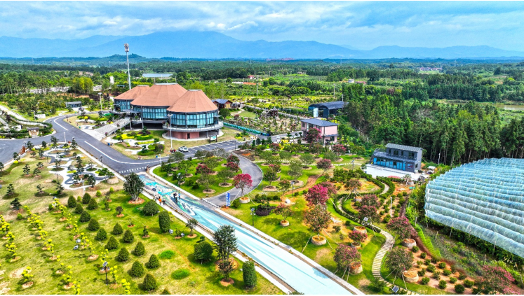 天工苗艺坊一期主建筑和“3D仙境”步道。（奉新县委宣传部供图）