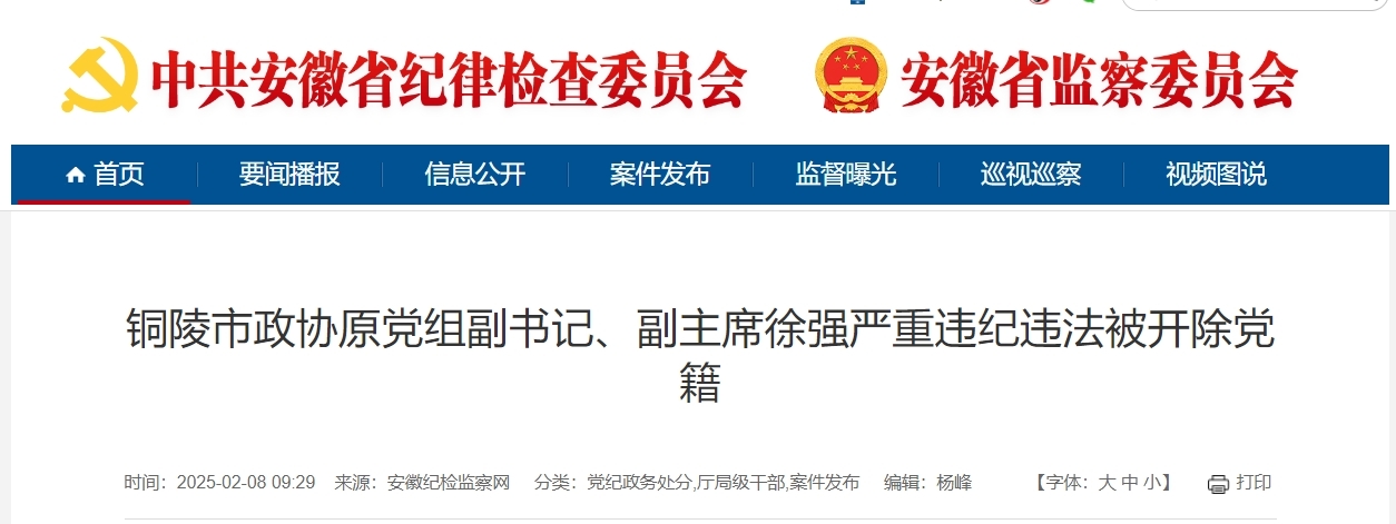 亦官亦商、靠企吃企 安徽一市政协原副主席被开除党籍
