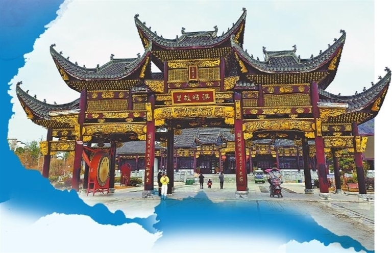 洪岩仙境景区古戏台博览园。