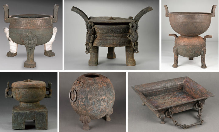 安徽淮南市武王墩战国晚期一号墓出土的铜器(拼版照片)