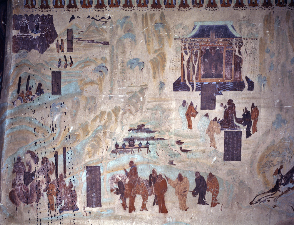 莫高窟第323窟张骞出使西域图 新华社发(敦煌研究院供图)