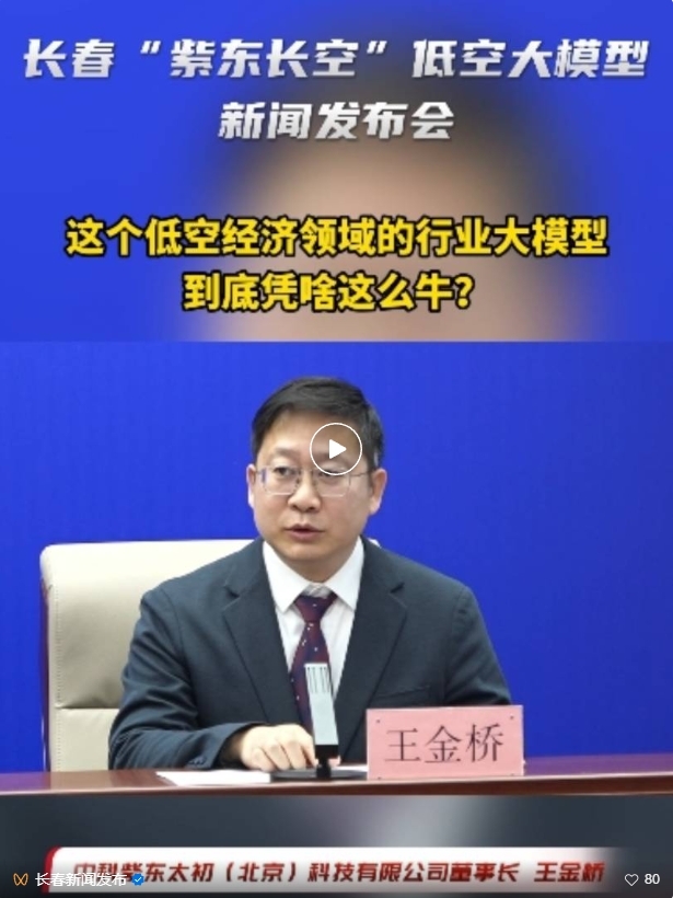 长春“紫东长空”低空大模型新闻发布会召开