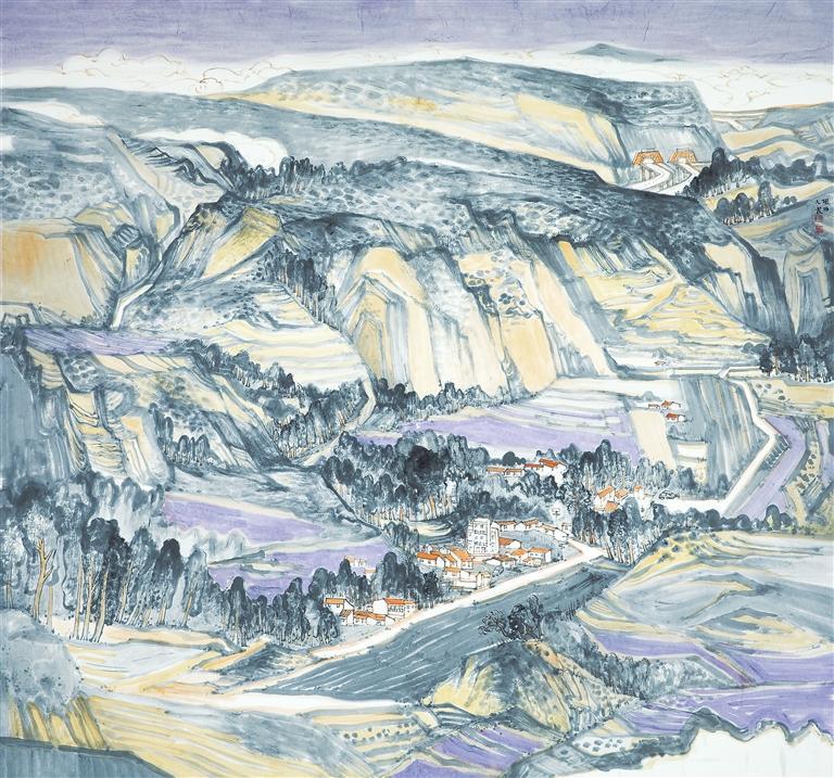 美丽乡村之药乡秋韵　（中国画）　李永霞