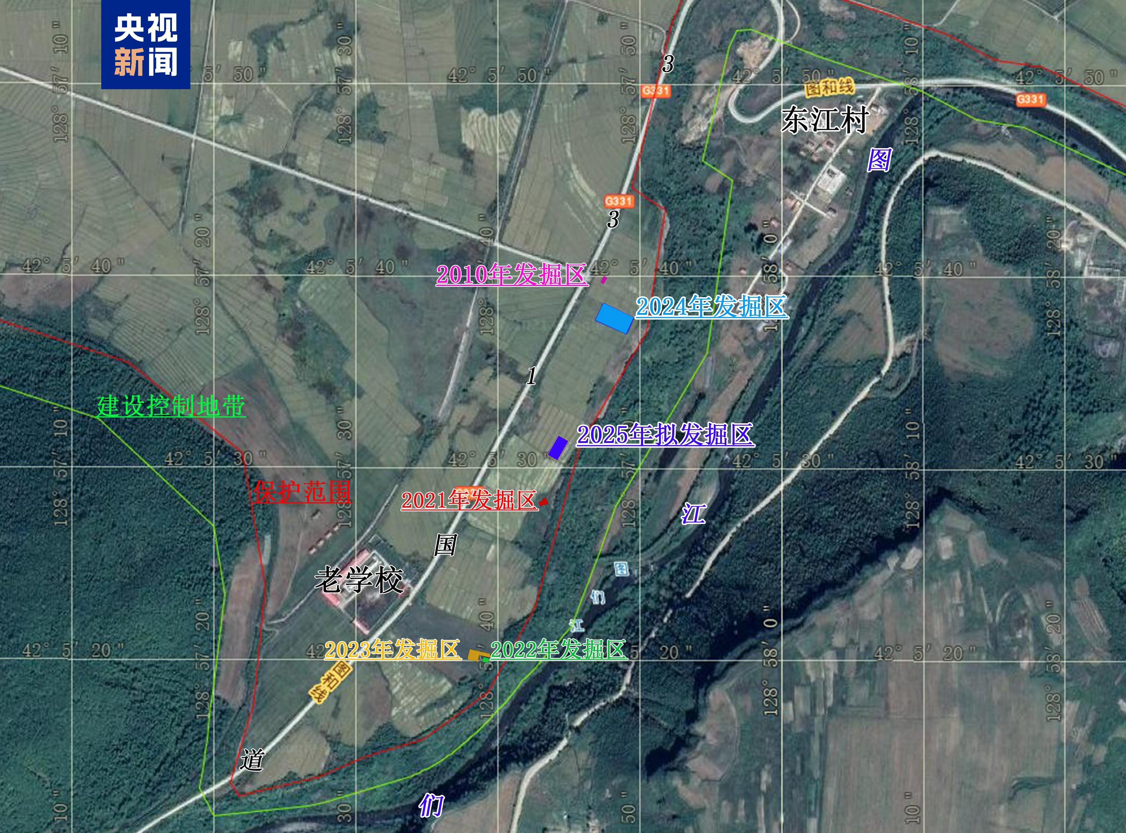 大洞遗址历年发掘区示意图