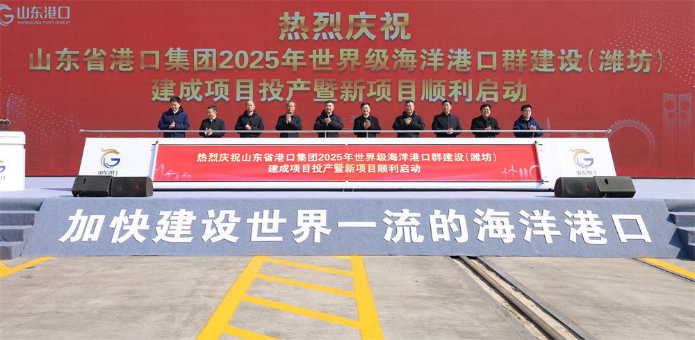 山东港口2025年世界级海洋港口群建设(潍坊)建成项目投产暨新项目启动仪式举行