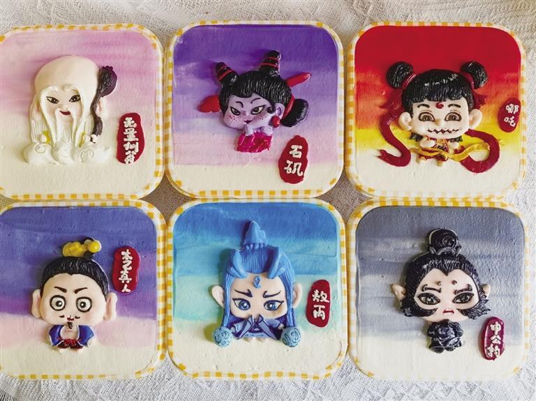 兰州老街丘麦手作烘焙店制作的哪吒主题角色蛋糕