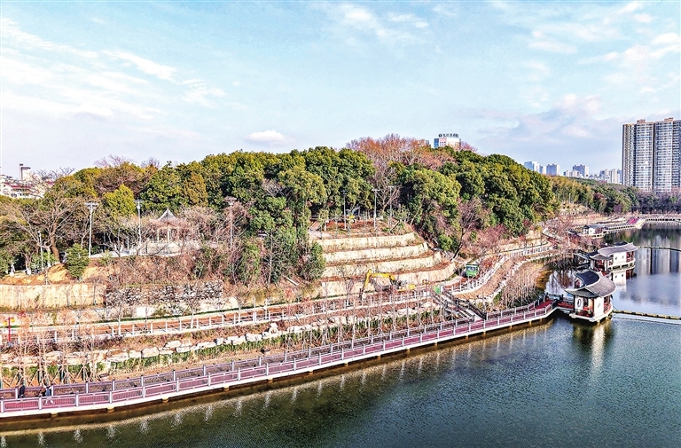 九江南湖公园改造有序推进 预计3月底完工（图）