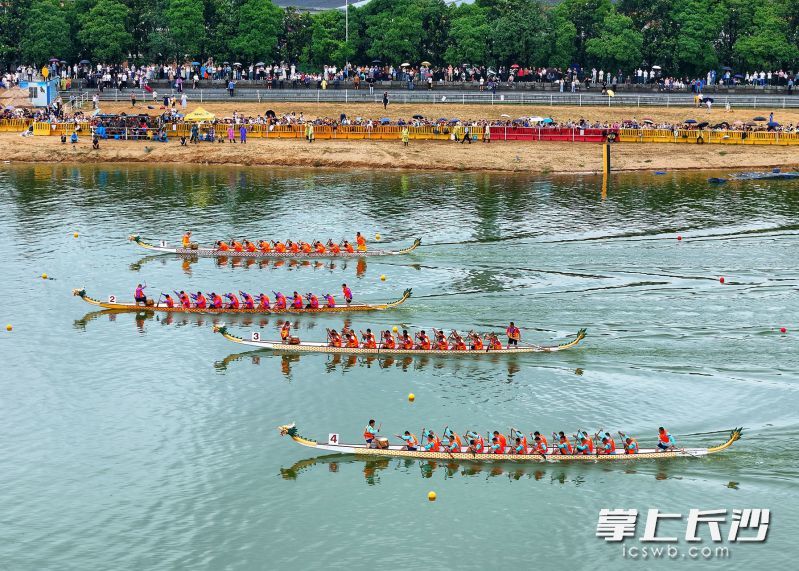 2024年长沙市龙舟邀请赛在千龙湖生态旅游度假区举行。长沙晚报全媒体记者 郭雨滴 摄