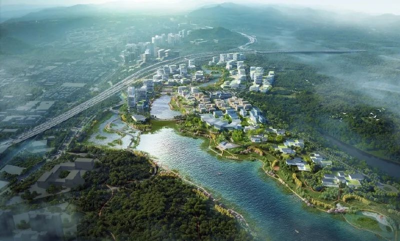 九围国际总部区设计鸟瞰效果图