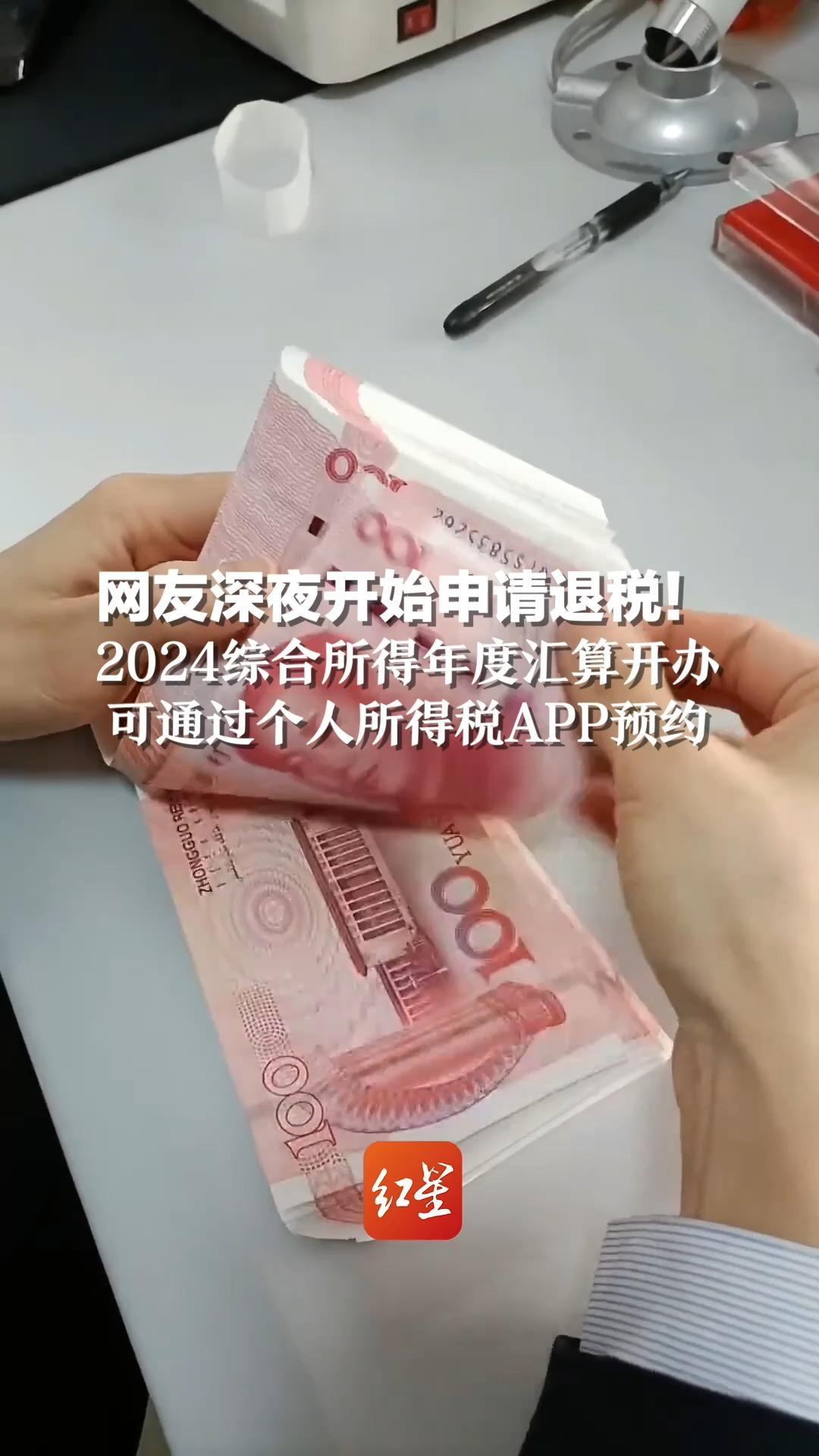 网友深夜开始申请退税！2024综合所得年度汇算开办，可通过个人所得税APP预约