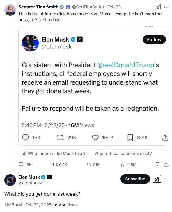 美议员大骂马斯克是终极混蛋,后者留言:你上周干啥了?