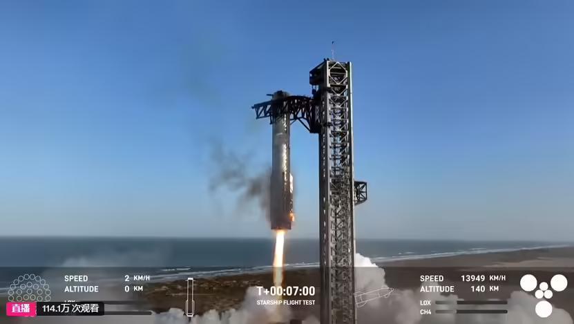 SpaceX星舰第八次试飞发射升空，超重型助推器顺利完成回收_凤凰网