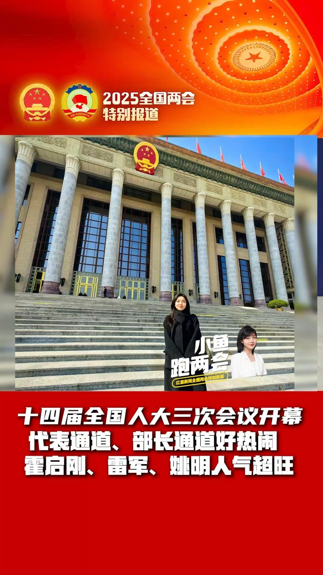 十四届全国人大三次会议开幕 代表通道、部长通道好热闹 霍启刚、雷军、姚明人气超旺