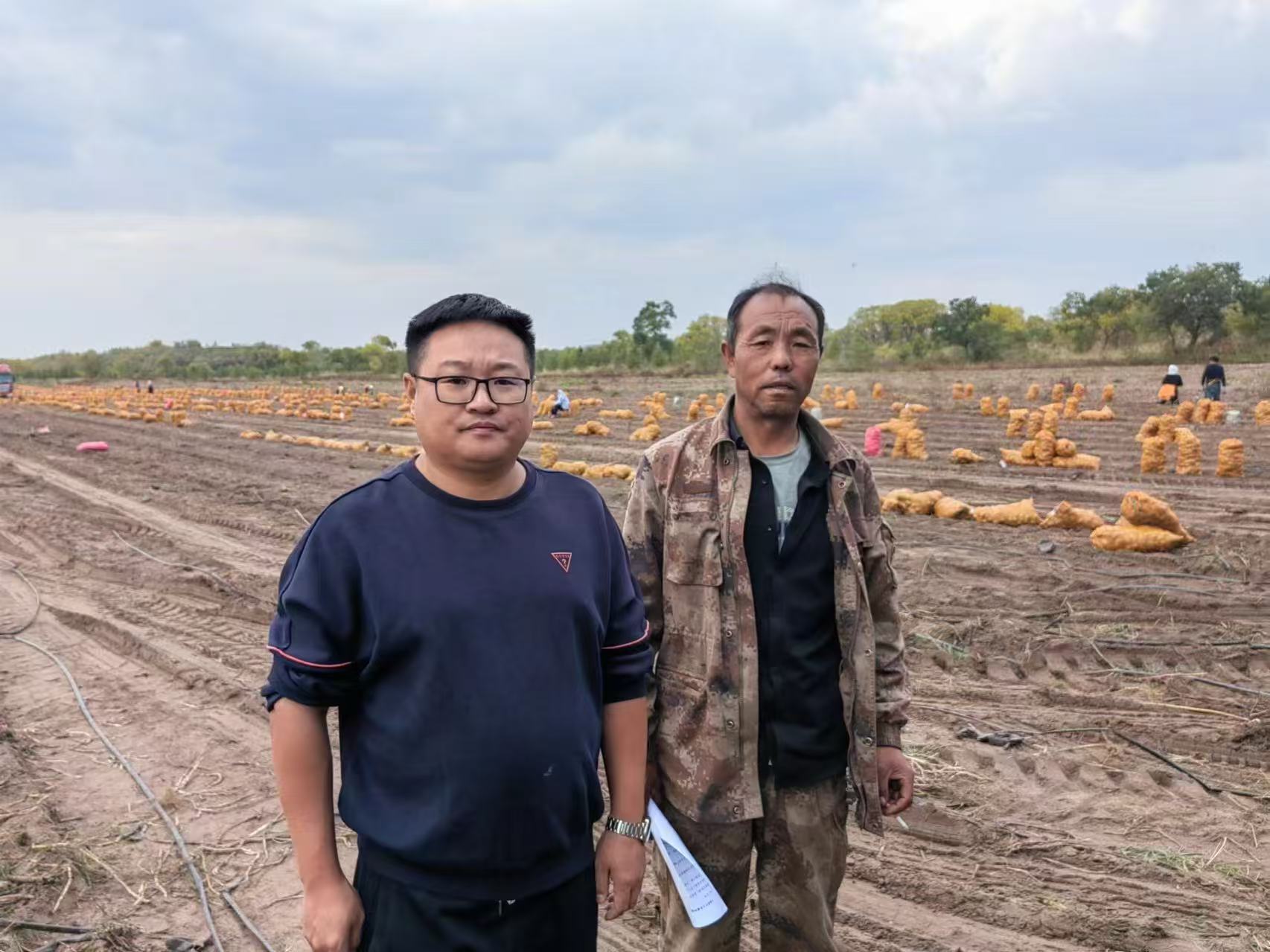 （图为中国银行围场支行员工向马铃薯种植农户宣讲贷款产品 王利民摄）