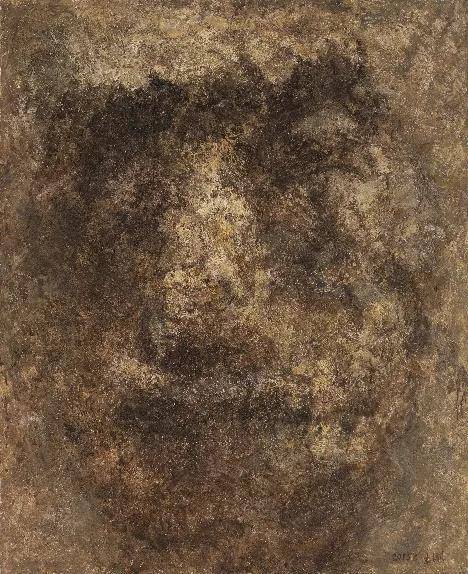 中后期《老万》综合材料油画220cm*180cm