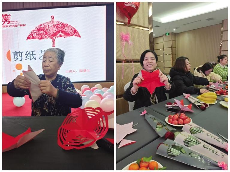 体验剪纸艺术 记者 孙建荣 摄