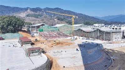 梅岭云端景区索道项目下站建设现场