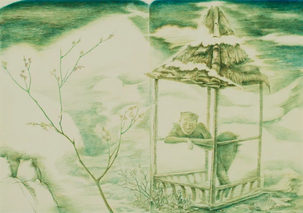 文光锡 《听风》 版画 2012年