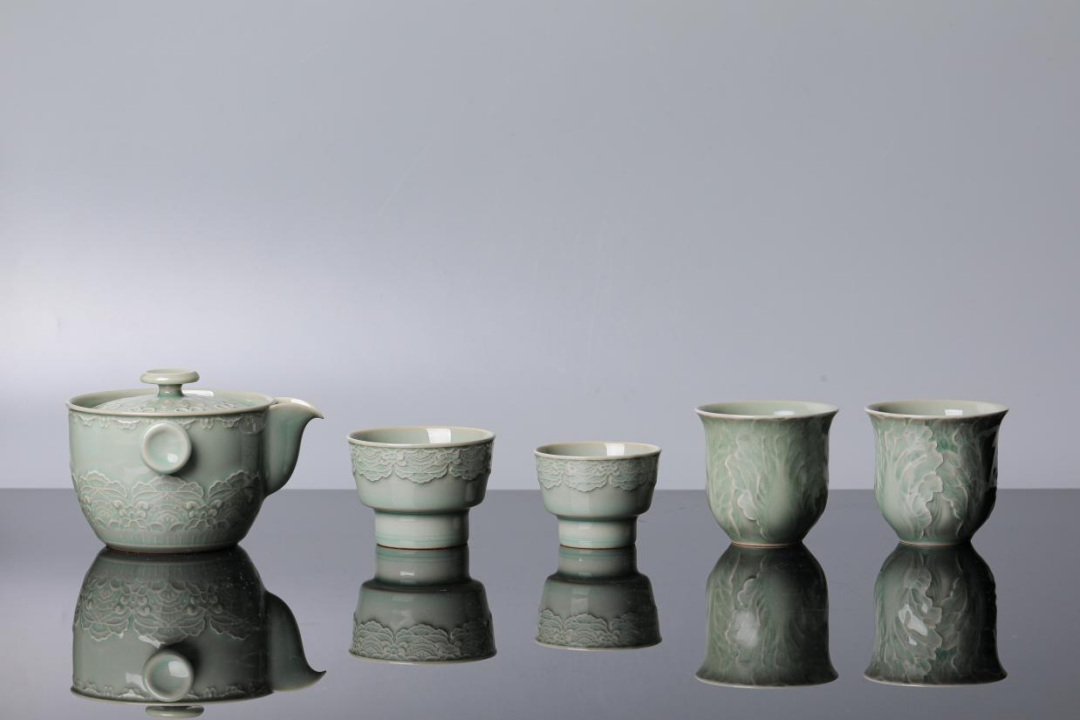 非遗吉祥纹饰青瓷茶器，敦煌宝相团花与百财吉祥纹饰入器_凤凰网